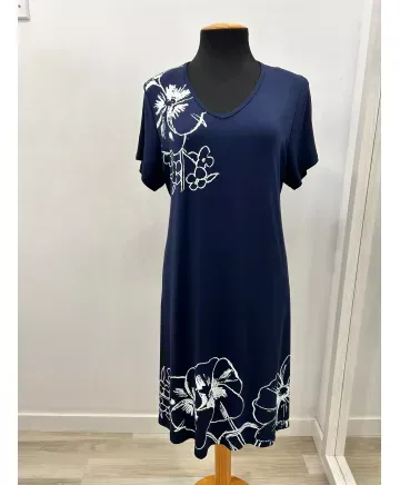 Vestido punto Flower - Ropa tallas grandes mujer moderna