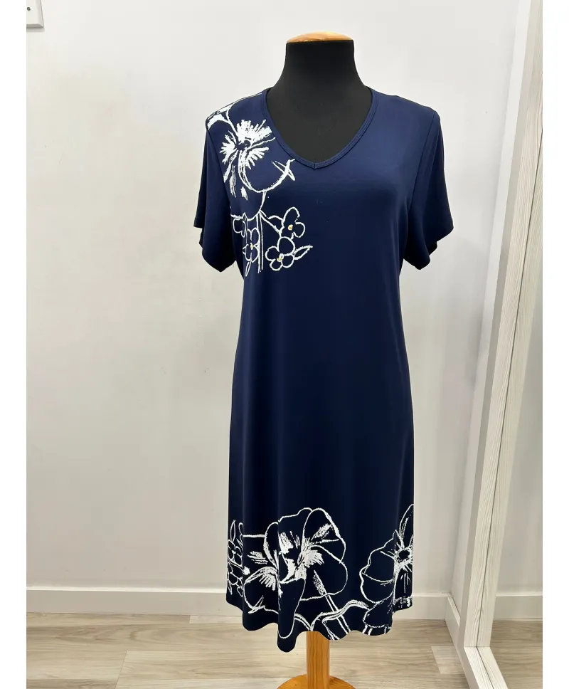Vestido punto Flower - Ropa tallas grandes mujer moderna