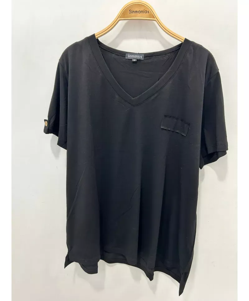 Camiseta negra Uve - Camisetas y Tops Tallas Grandes