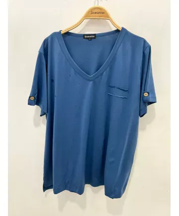 Camiseta azul Uve - Camisetas y Tops Tallas Grandes