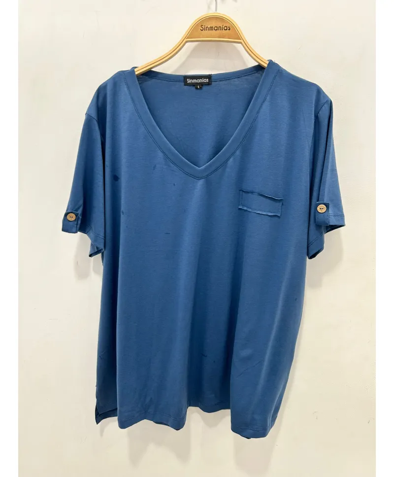 Camiseta azul Uve - Camisetas y Tops Tallas Grandes