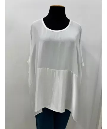 Blusa combinada Natalia - Ropa tallas grandes mujer moderna