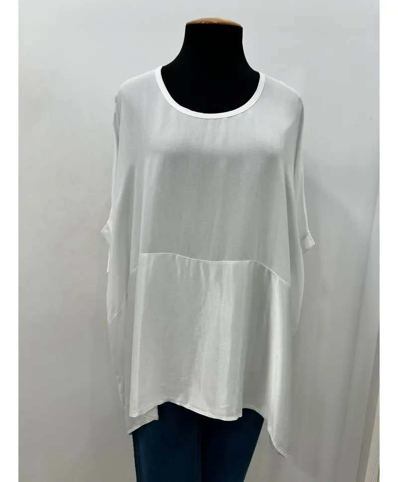 Blusa combinada Natalia - Ropa tallas grandes mujer moderna