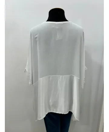 Blusa combinada Natalia - Ropa tallas grandes mujer moderna