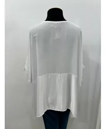 Blusa combinada Natalia - Ropa tallas grandes mujer moderna
