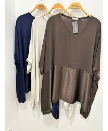 Blusa combinada Natalia - Ropa tallas grandes mujer moderna