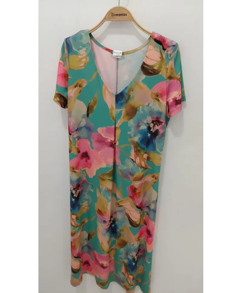 Vestido pliegue Jardín - Vestidos Tallas Grandes