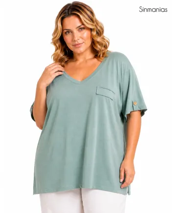 Camiseta verde Uve - Camisetas y Tops Tallas Grandes