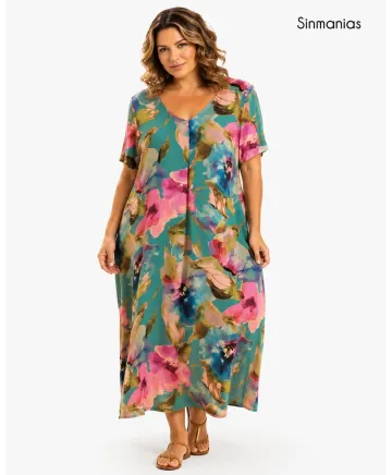 Vestido pliegue Jardín - Vestidos Tallas Grandes