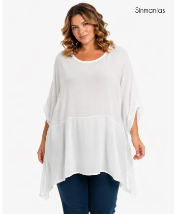 Blusa combinada Natalia - Blusas Tallas Grandes
