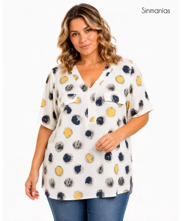 Blusa tachas Amapola - Blusas Tallas Grandes