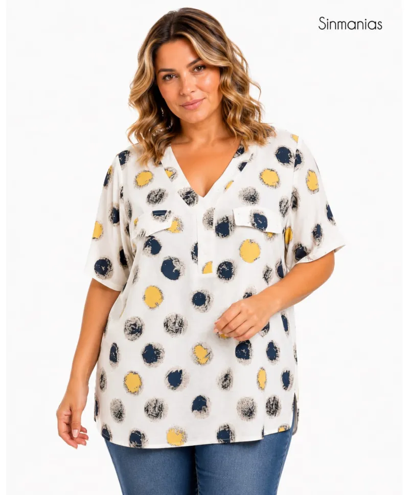 Blusa tachas Amapola - Blusas Tallas Grandes