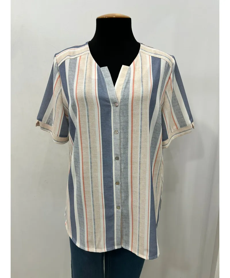 Camisa pico Moraira - Ropa tallas grandes mujer moderna