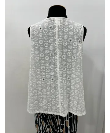 Top blanco Bordado - Ropa tallas grandes mujer moderna