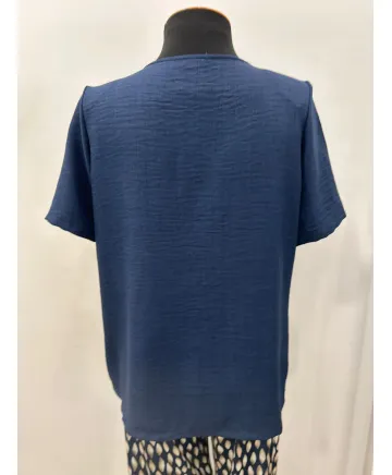 Blusa marino Botones - Ropa tallas grandes mujer moderna