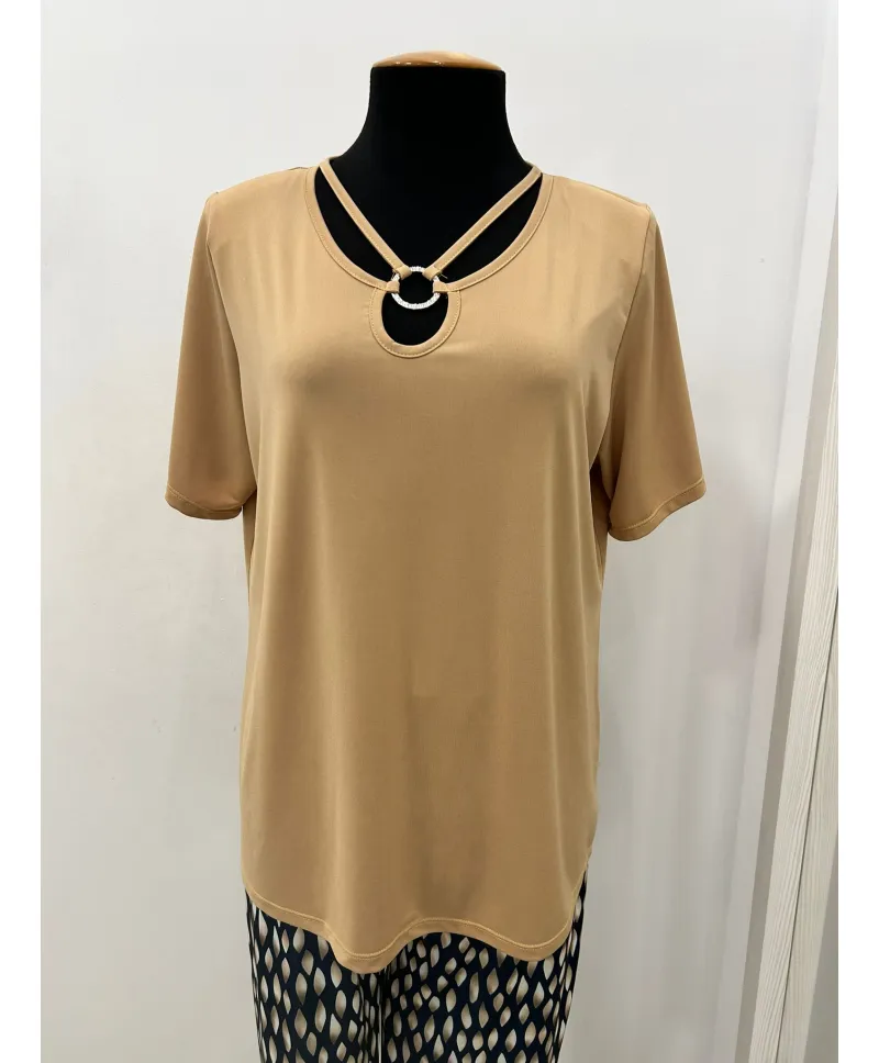 Camiseta camel  Joya - Camisetas y Tops Tallas Grandes
