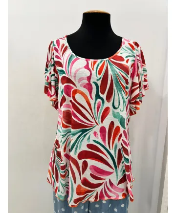 Camiseta volante Hawai - Ropa tallas grandes mujer moderna