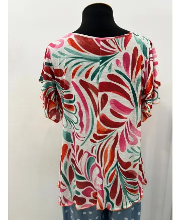 Camiseta volante Hawai - Ropa tallas grandes mujer moderna
