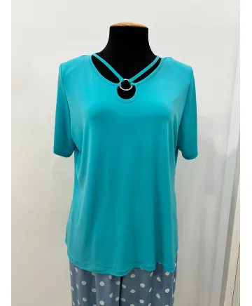 Camiseta turquesa Joya - Camisetas y Tops Tallas Grandes