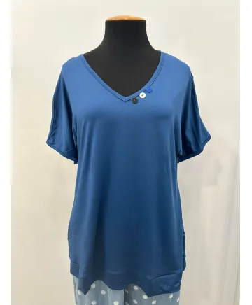 Camiseta azul Open - Camisetas y Tops Tallas Grandes