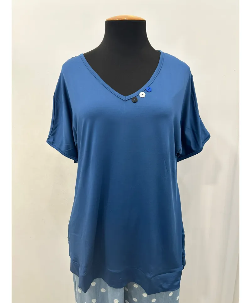 Camiseta azul Open - Camisetas y Tops Tallas Grandes