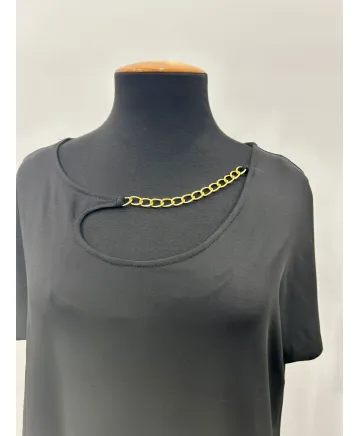 Camiseta negra Cadena - Camisetas y Tops Tallas Grandes