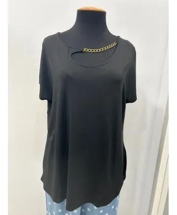 Camiseta negra Cadena - Camisetas y Tops Tallas Grandes