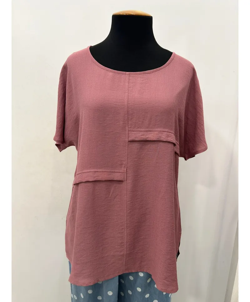 Blusa rosa Esther - Blusas Tallas Grandes