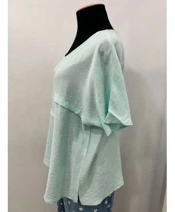 Blusa verde Esther - Blusas Tallas Grandes