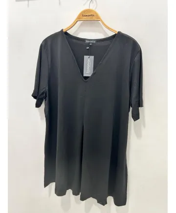 Camiseta negra Costur - Camisetas y Tops Tallas Grandes