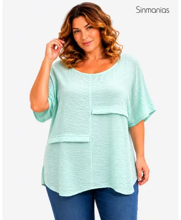 Blusa verde Esther - Blusas Tallas Grandes