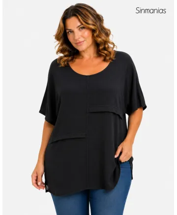 Blusa negra Esther - Blusas Tallas Grandes