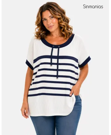 Camiseta cordón Katy - Camisetas y Tops Tallas Grandes