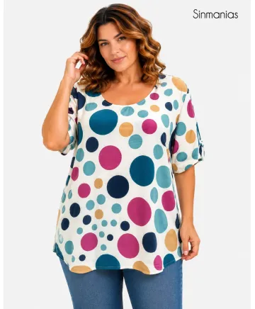 Blusa hebilla Pompas - Blusas Tallas Grandes