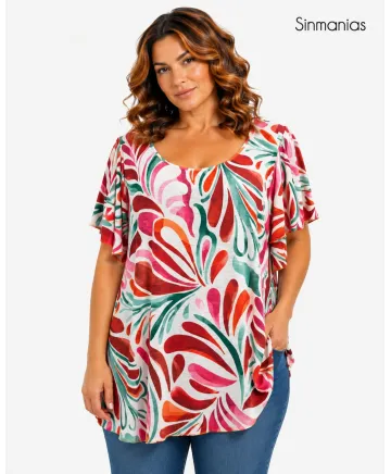 Camiseta volante Hawai - Camisetas y Tops Tallas Grandes