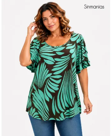Camiseta  volante  Bombay - Camisetas y Tops Tallas Grandes