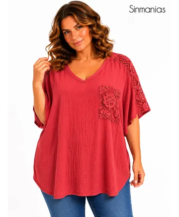 Camiseta encaje Lola - Camisetas y Tops Tallas Grandes