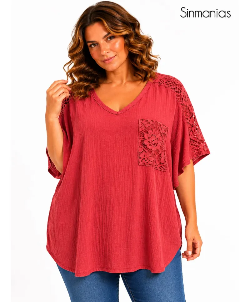 Camiseta encaje Lola - Camisetas y Tops Tallas Grandes