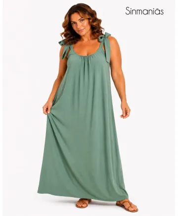 Vestido largo Lazos - Ropa tallas grandes mujer moderna