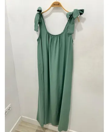 Vestido largo Lazos - Ropa tallas grandes mujer moderna