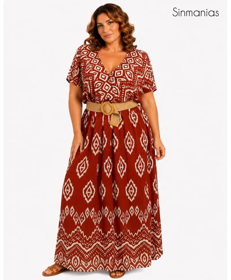 Vestido teja Pancho - Vestidos Tallas Grandes