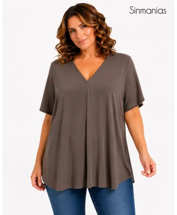 Blusa pliegue Irene - Blusas Tallas Grandes