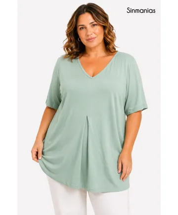 Camiseta verde Costur - Camisetas y Tops Tallas Grandes