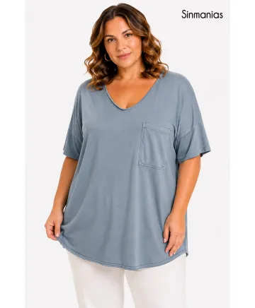 Camiseta bolsillo Palmera - Camisetas y Tops Tallas Grandes