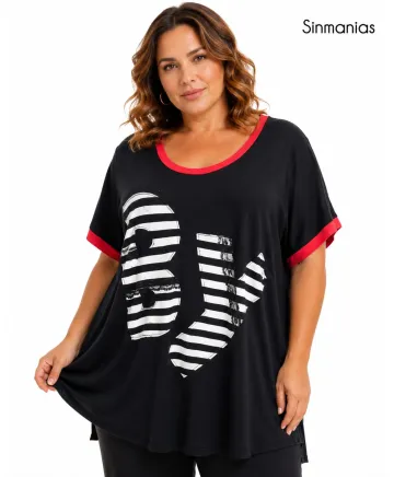 Camiseta larga By - Camisetas y Tops Tallas Grandes
