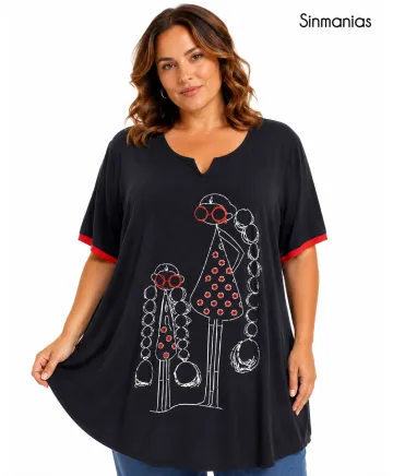 Camiseta larga Casilda - Camisetas y Tops Tallas Grandes