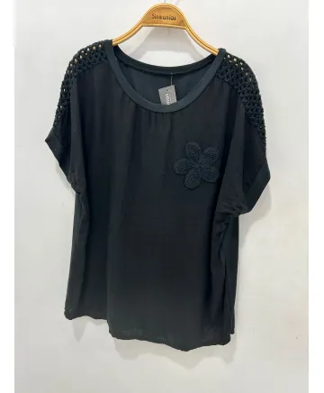 Camiseta lino Clavel - Camisetas y Tops Tallas Grandes
