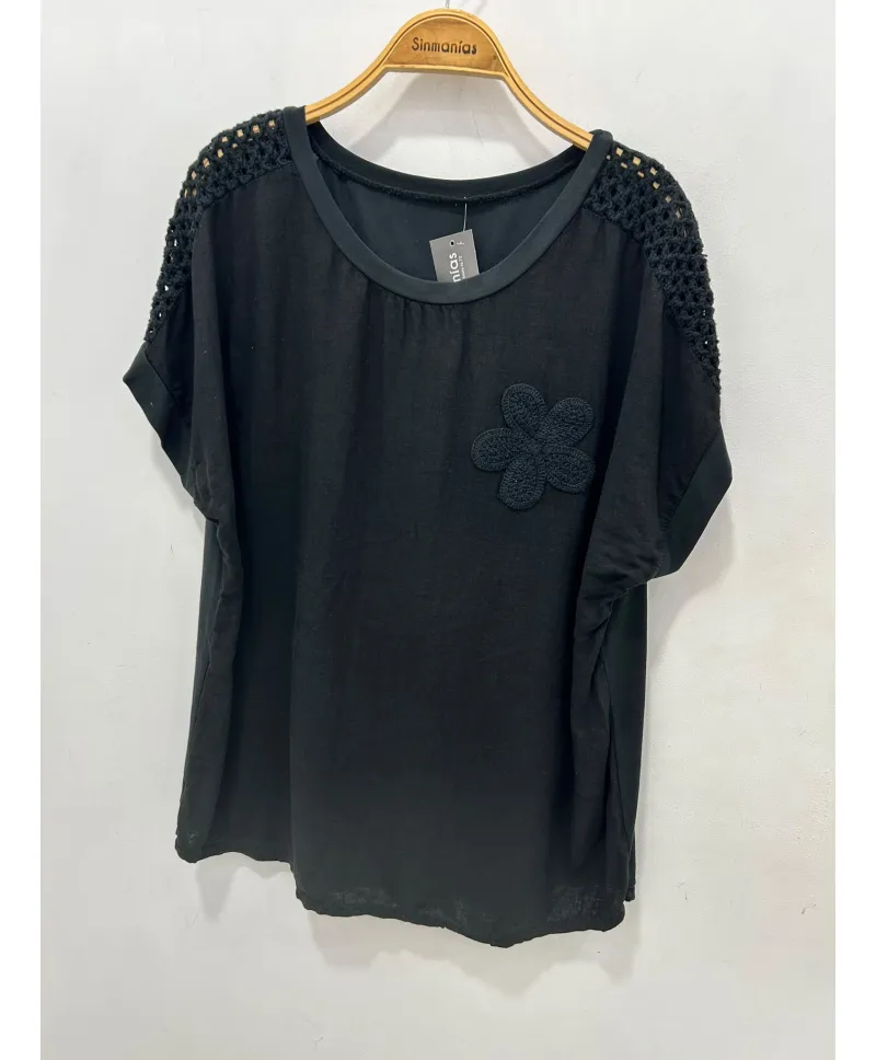 Camiseta lino Clavel - Camisetas y Tops Tallas Grandes