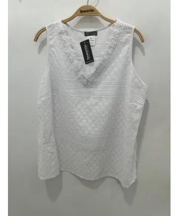 Top blanco Bordado - Tops