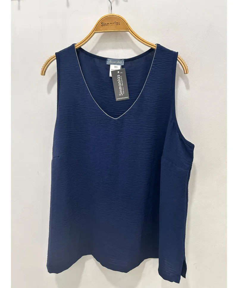 Top marino Bel - Camisetas y Tops Tallas Grandes